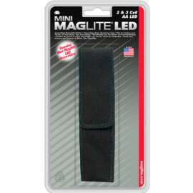 FUNDA NYLON LED NEGRA MINI MAGLITE AA