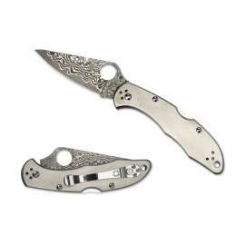 NAVAJA SPYDERCO DELICA 4 TI DAMASCUS