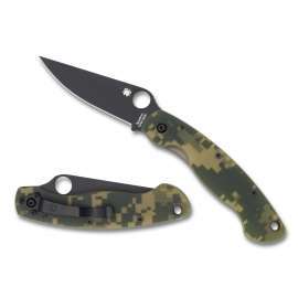 NAVAJA SPYDERCO MILITARY G-10 CAMO BLACK